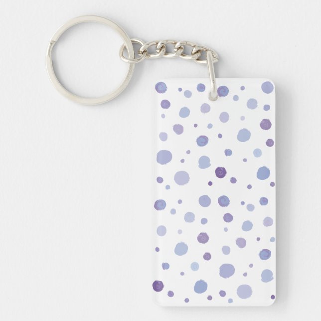 hand painted polka dots key ring (Front)