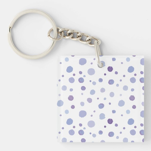 hand painted polka dots key ring (Front)