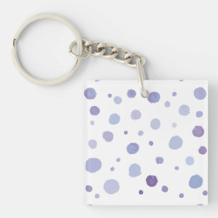 hand painted polka dots key ring