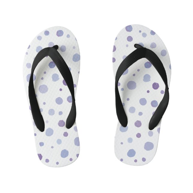 hand painted polka dots kid's flip flops (Footbed)