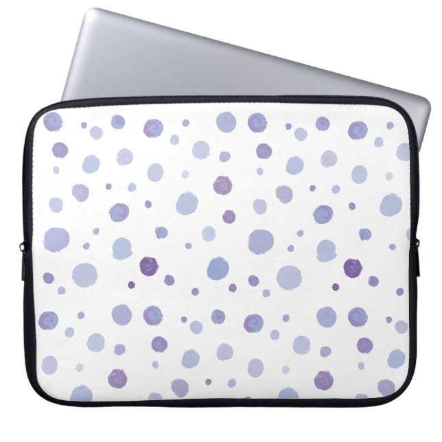 hand painted polka dots laptop sleeve (Front)