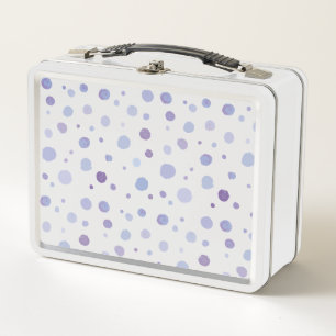 hand painted polka dots metal lunch box