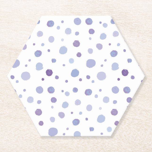 hand painted polka dots paper coaster (Front)