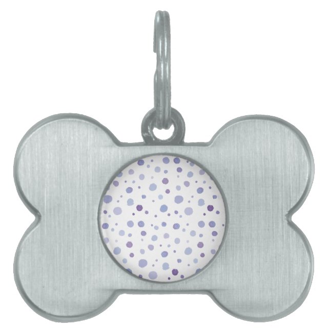 hand painted polka dots pet ID tag (Front)