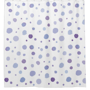 hand painted polka dots shower curtain
