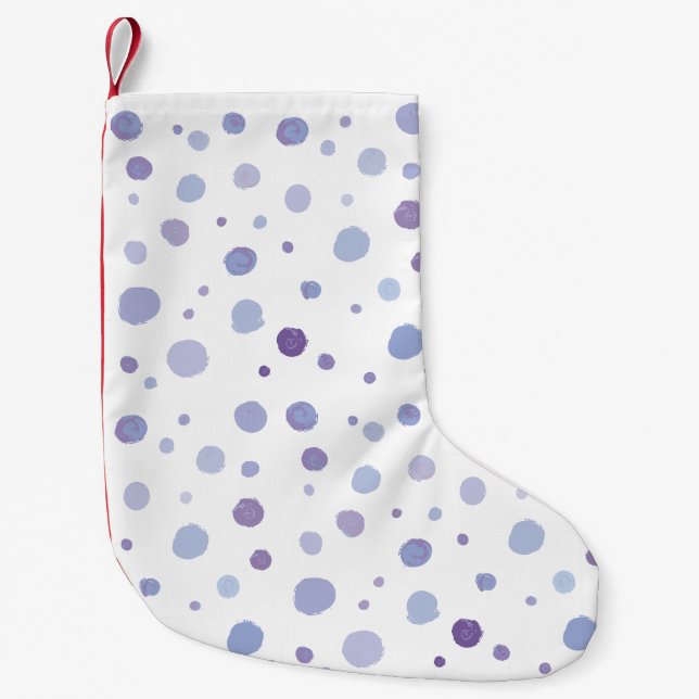 hand painted polka dots small christmas stocking (Front)