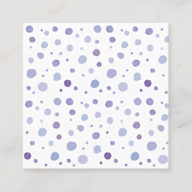 hand painted polka dots square business card (Front)