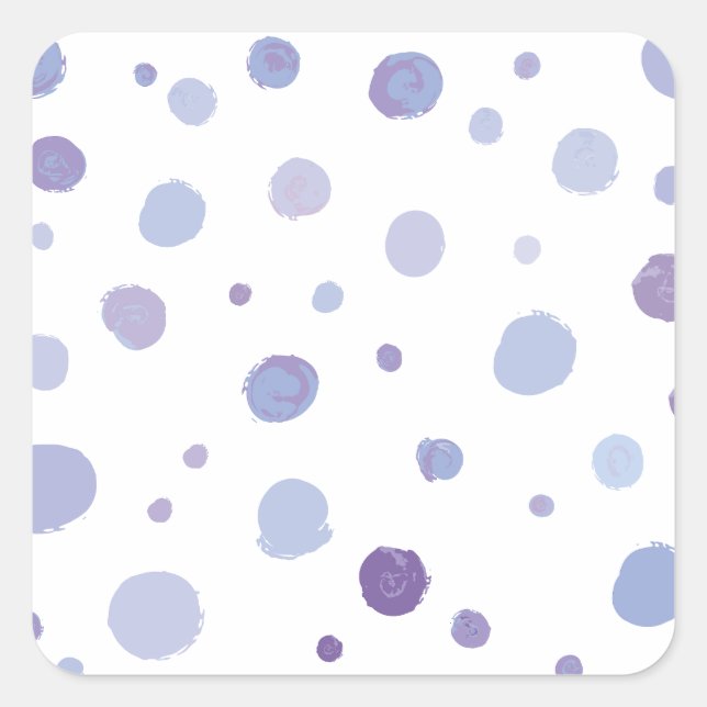 hand painted polka dots square sticker (Front)