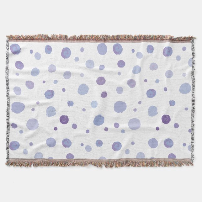 hand painted polka dots throw blanket (Front)