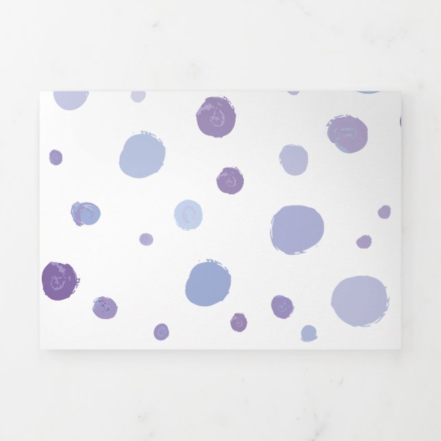 hand painted polka dots Tri-Fold announcement (Cover)