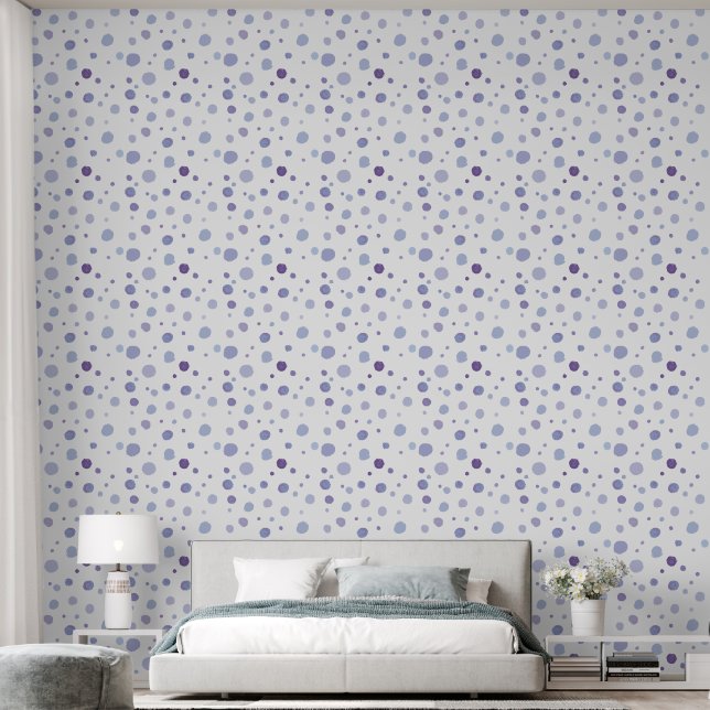 hand painted polka dots wallpaper (Bedroom)