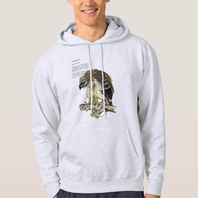  Hand Painted Print Endangered Eagle Hoodie (Front)