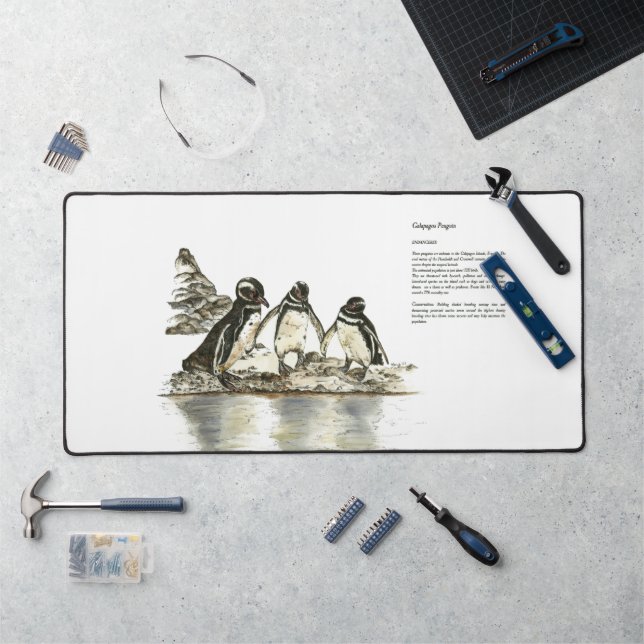 Hand Painted Print Endangered Penguin Mouse Pad (Workstation)