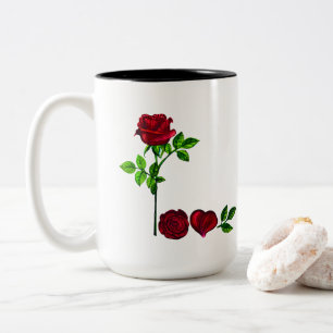Hand-Painted Rose Mug – Romantic Floral Coffee Cup