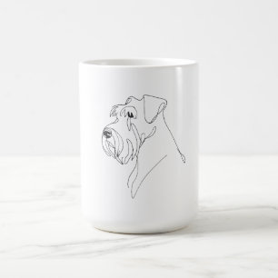 Hand Painted Schnauzer Minimalist Dog Artwork Coffee Mug
