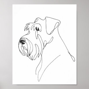 Hand Painted Schnauzer Pet Portrait Poster