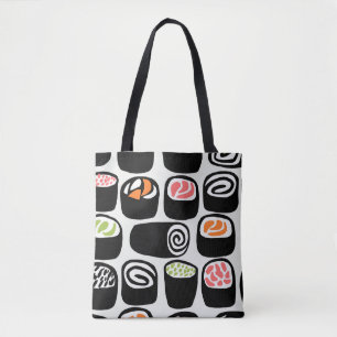 Hand painted seamless pattern with Asian food on v Tote Bag