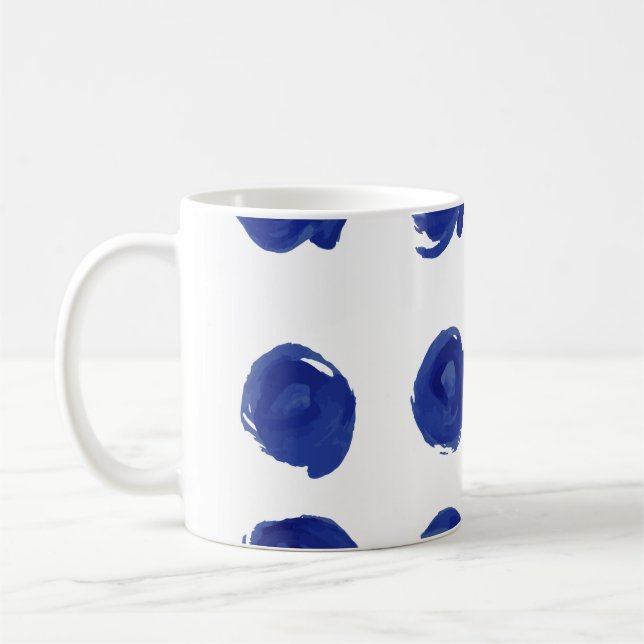 Hand painted seamless polka dots pattern coffee mug (Left)