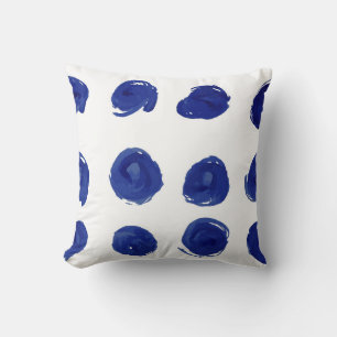 Hand painted seamless polka dots pattern cushion
