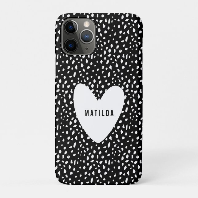 Hand painted spot and heart personalised Case-Mate iPhone case (Back)