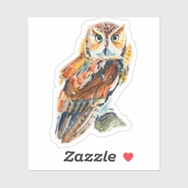 Hand-painted sticker reproduction of an Owl (Sheet)