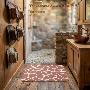 Hand-Painted Terracotta Safari Giraffe Spots  Bath Mat