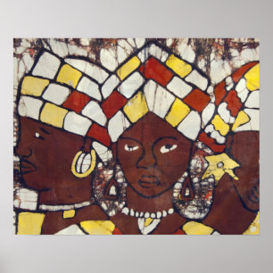 Hand painted textiles depicting every day poster