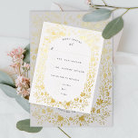 Hand-Painted tiny flowers Floral Frame Rsvp Foil Holiday Postcard<br><div class="desc">Hand-painted flowers rsvp card in foil on a postcard format. Customise the fonts in full editor,  as well as the backer.</div>