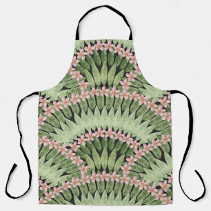 Hand Painted Tropical Flowers Pattern Apron