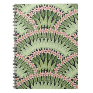 Hand Painted Tropical Flowers Pattern Notebook