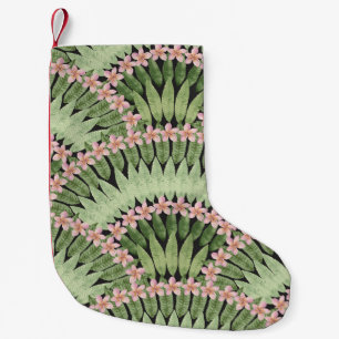 Hand Painted Tropical Flowers Pattern Small Christmas Stocking