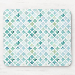 Hand Painted Turquoise Pattern Mouse Mat
