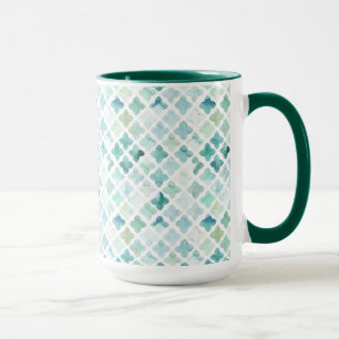 Hand Painted Turquoise Pattern Mug