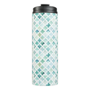 Hand Painted Turquoise Pattern Thermal Tumbler