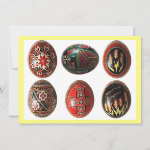 Hand Painted Ukrainian Easter Eggs customisable Holiday Card