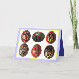 Hand Painted Ukrainian Easter Eggs Holiday Card