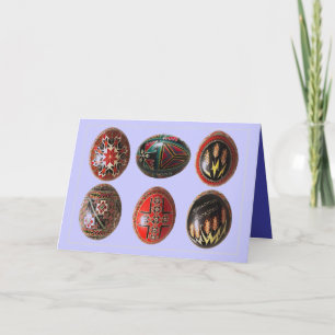 Hand Painted Ukrainian Easter Eggs Holiday Card