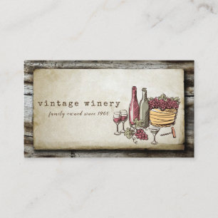 Hand-painted Vintage Vineyard Winery Business Card
