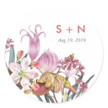 Hand painted water colour exotic flower wedding