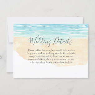 Hand-Painted Watercolor Beach Wedding Reception Invitation