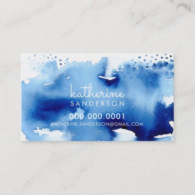 HAND PAINTED WATERCOLOR BUSINESS CARD (Front)