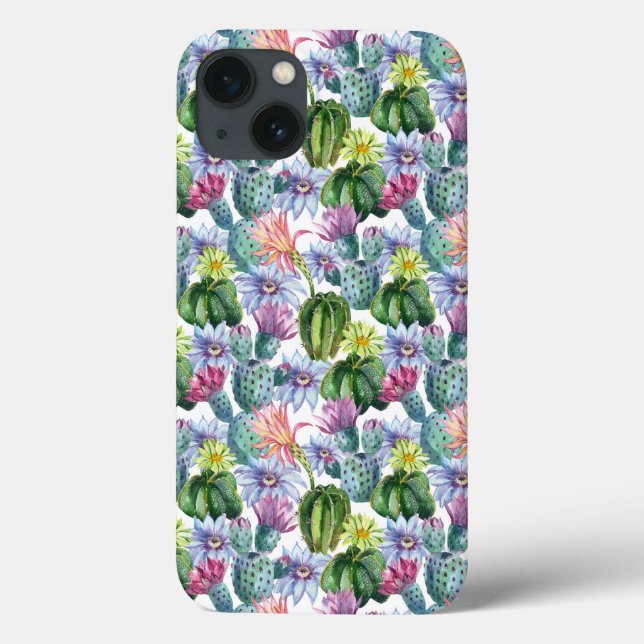 Hand Painted Watercolor Cactus Pattern Case-Mate iPhone Case (Back)