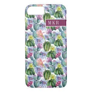 Hand Painted Watercolor Cactus Pattern iPhone 8/7 Case