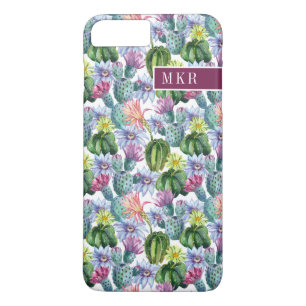 Hand Painted Watercolor Cactus Pattern iPhone 8 Plus/7 Plus Case