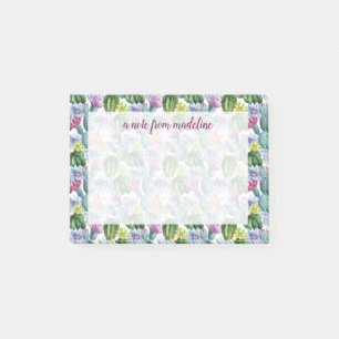 Hand Painted Watercolor Cactus Pattern Post-it Notes