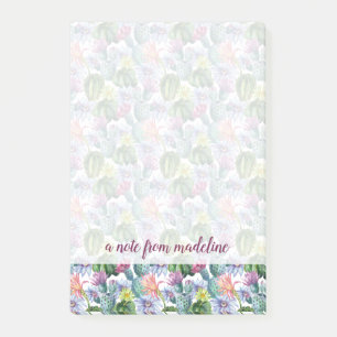 Hand Painted Watercolor Cactus Pattern Post-it Notes