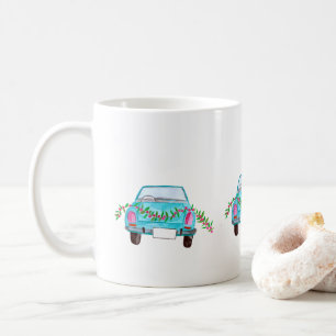 Hand painted watercolor Christmas car Coffee Mug