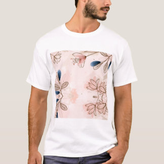 Hand Painted Watercolor Floral Batik Pattern    T-Shirt
