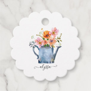 Hand-Painted Watercolor Floral Favour Tags