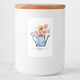 Hand-Painted Watercolor Floral Food Label